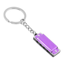 Kleurrijke mondharmonica sleutelhanger Harmonica Mini 8-Paars