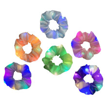 6 stuks LED Light Up Haar Scrunchies Kleurrijke Lichtgevende