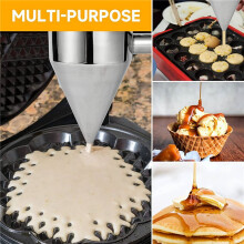 2X Stainless Steel Pancake Batter Dispenser, Funnel Dispenser with Stand for Cake Pancakes Cupcakes Baked Good