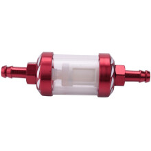 4X Aluminum Alloy Glass Motorcycle Gas Fuel Gasoline Oil Filter Moto Accessories for Atv Dirt Pit Bike Motocross Red