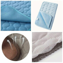 (M 60x50CM, Coffee) Honeycomb Pet Cooling Mat, Breathable Washable Polyester Fiber Filled Summer Bed for Dogs and Cats, Car Seat and Crate Cover