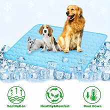 (M 60x50CM, Light Grey) Honeycomb Pet Cooling Mat, Breathable Washable Polyester Fiber Filled Summer Bed for Dogs and Cats, Car Seat and Crate Cover