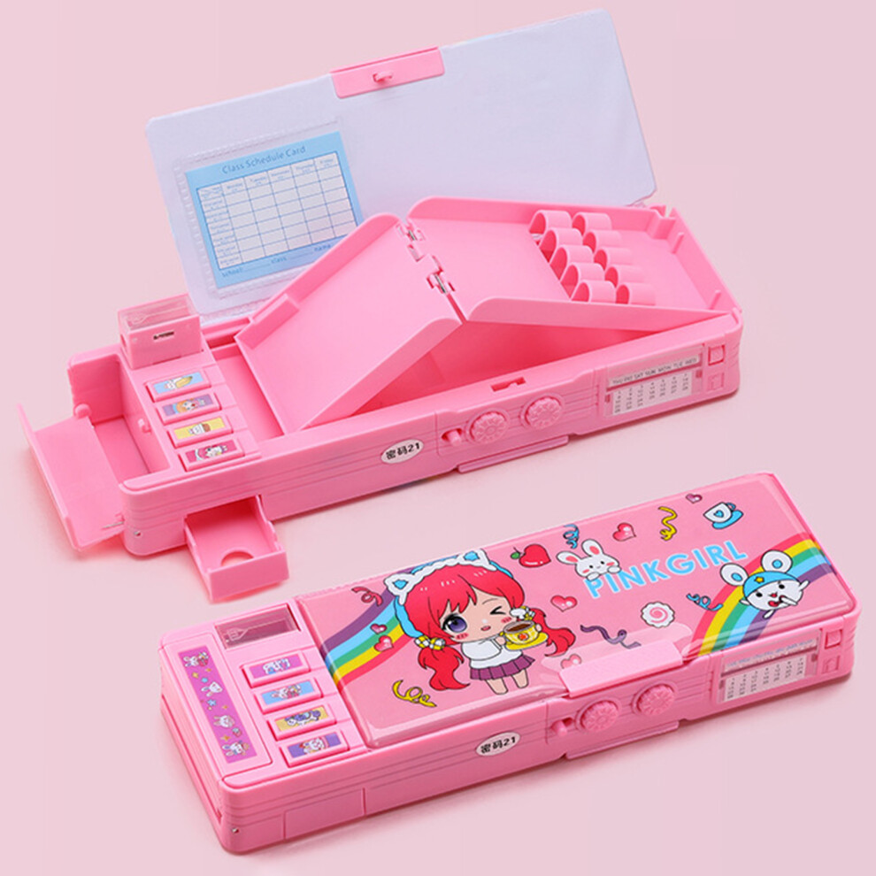 (Rainbow Girl) Multifunction Pencil & Makeup Brush Organizer Box-image-OPC-PX9DYBZ-NEW