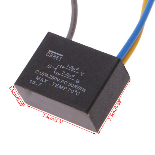 Deckenventilatorkondensator CBB61 1,5 uF + 2,5 uF 2
