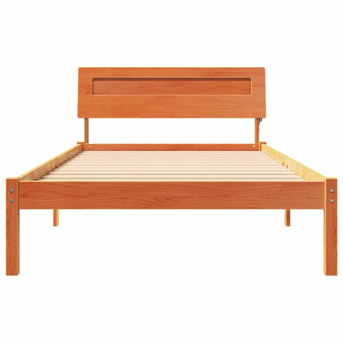 VidaXL vidaXL Bed Frame with Headboard Wax Brown 80 x 200 cm Solid Pine Wood 1