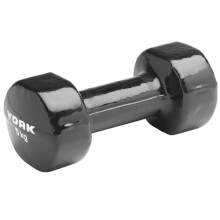 York Fitness Single Vinyl Dipped Dumbbell (Fitbell), Black, 5 Kg