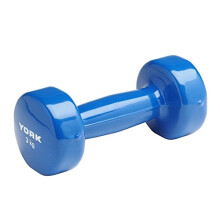 York Fitness Single Vinyl Dipped Dumbbell (Fitbell), Blue, 3 Kg