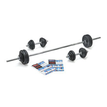YORK 50kg Black Iron BB/DB Unisex Adult Weights Black