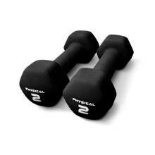 Physical 2 x 2kg Neo Hex Dumbbells - Black - Weights for Body Toning, Cardio and Strength Training …