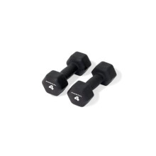Physical 2 x 4kg Neo Hex Dumbbells - Black - Weights for Body Toning, Cardio and Strength Training