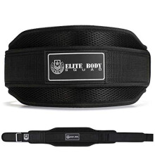 Elite Body Squad-Weight Lifting Belt - Elite Body Squad Neoprene Back Support With Reinforced Waist Band + Easy Open/Close Strap And Cushioned Padding