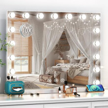 Saimeihome Hollywood Vanity Mirror with 17 Dimmable Bulbs, LED Makeup Mirror with 3 Color Modes, Smart Touch Mirror with Adjustable Brightness,