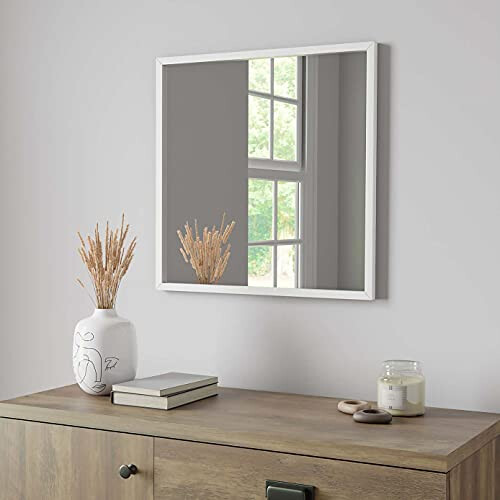 EEMKAY New Modern Essentials 55cm Square Shape Mirror Home Decor White M-21