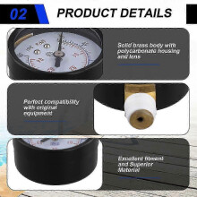 2Pcs Filter Pressure Gauge for Hayward Pro Series Sand Filter Model