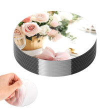 Pack of 9 Round Acrylic Mirrors for Table Decorations, Wall Mirrors, Circular Mirrors, Candle Holders for Wall, Table Decorations for Weddings, Baby