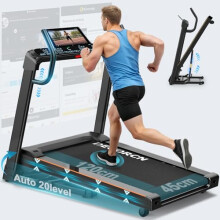 Treadmills for Home Foldable -Incline Treadmill with 20 level Auto-4.5HP Ultra‑Quiet Motor-Portable Treadmill for 150KG High Weight Capacity -12