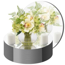 CEUQIESO Pack of 10 Round Mirror Table Decorations, Acrylic Circle Mirrors for Table Decorations, Mirror Candle Holders for Weddings, Christmas, Wall