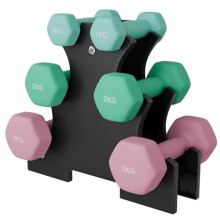 Dripex Weight Dumbbell Set with Storage Stand, Hand Weights Set for Women and Men, Dumbbells for Home Gym Fitness | Pair of 1kg, 2kg, 3kg-Blue