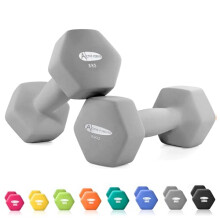 ACTIVE FOREVER Dumbbells 28kg, Set of 2, Hex Dumbbells Pair, Neoprene Waterproof Non-slip Dumbells Set (Grey)