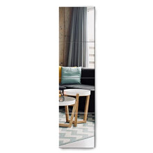 Muzilife Mirror 4x35cm HD Glass Wall Mount Square Frameless DIY Wall Mirror Set for Kitchen, Living Room, Bathroom & Bedroom