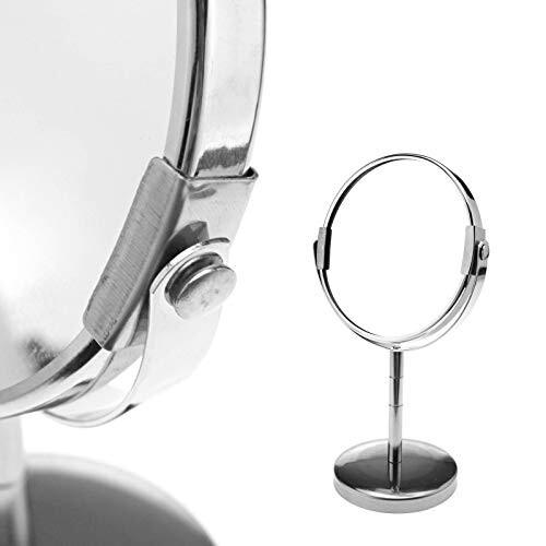 YINETTECH 3x Magnifying Stand Mirror Dual Sided Round Makeup Standing Mirror 2