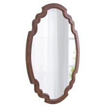 Sintosin Hanging Farmhouse Oval Mirrors for Wall Decor 16 X 22 Inch, Handmade Burning Finished Oval Bathroom Mirrors for Over Sink, Rustic Wood Mirror