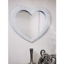 Biznest Large Heart Shape Wall Mirror White Home Decor Living Room Wall Mirror Heart Wall Mirror