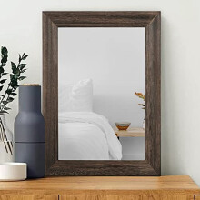 MWAZZLL Rustic Wall Mirror with Wood Frame Farmhouse Rectangle Mirrors for Wall 50x40cm Decorative Hanging Mirror for Bathroom Bedroom