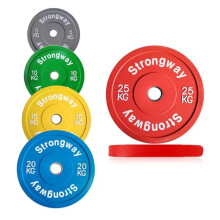Strongway Olympic Bumper Weight Plates Colour Coded (5KG 10KG 15KG 20KG 25KG) Discs for Barbell - 2 Inch (2") / 50mm Hole - Weight Lifting Workout