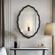 Oval Bathroom Mirror Wall Mounted Large Decorative Wall Mirror for Living Room, Bedroom, or Entryway – Vintage Sunburst Design with Beveled