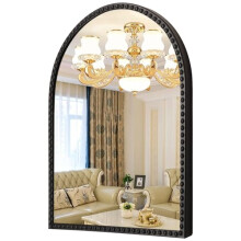 HLFMVWE Large Arch Wall Mirror, Arched Mirror for Bathroom, Vintage Metal Beaded Frame Decor Mirrors for Bedroom Accent Living Room Vanity Entryway