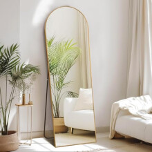 Treeboy Full Length Mirrors, 165 x 60cm Arched Floor Mirror Free Standing with Aluminum Frame Full Dressing Mirrors Standing Hanging or Leaning for
