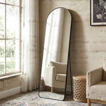 Panana Full Length Mirror,160x49cm Free Standing Arch Floor Mirror with Aluminum Alloy Frame,Tempered Glass For Bedroom,Living