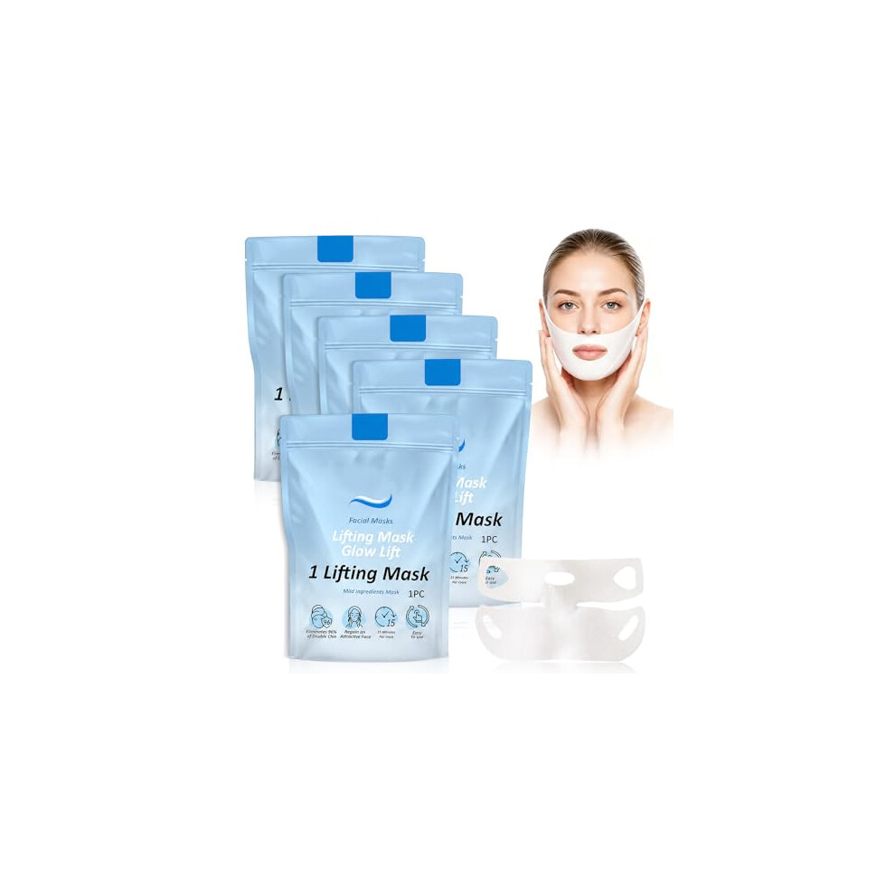 Xivicii 5 Pcs Chinology Double Chin Lifting Mask, Chin Lifting Mask For Tightening Firming Skin
