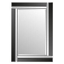 Alison Black Glass Framed Rectangle Bevelled Wall Mirror 48" x 32" Extra Large