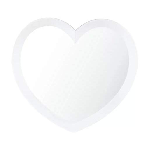 A2Z Home Heart Shaped Wall Mirror - White Size H46.5, W51.5