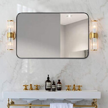 CASART Wall-Mounted Rectangular Mirror, Bathroom Mirror with Metal Frame, Makeup Shaving Mirrors for Entryways, Washrooms, Bedroom and Dressing Room
