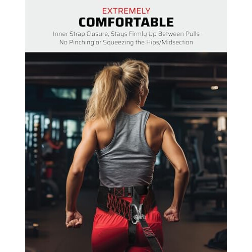 THEFITGUY Belt for Pulling, Strength Training, Adjustable Closure, 2 Straps & 4 Hooks Included 1