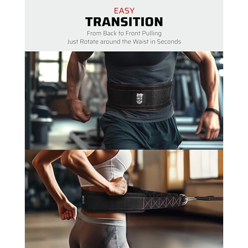 THEFITGUY Belt for Pulling, Strength Training, Adjustable Closure, 2 Straps & 4 Hooks Included 2