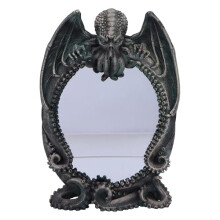 Nemesis Now Cthulhu's Reflection Cthulhu Mirror 25cm, Resin, Silver, Cthulhu Tabletop Mirror, Cast in the Finest Resin, Expertly Hand-Painted