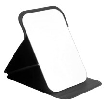 GifBasg 16.5x11cm Portable Folding Makeup Mirror, Small PortableTravel Mirrors Folding, Super HD Compact Free-Standing Vanity Mirror with Black PU
