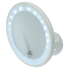 Makeup Mirror with Lights and Magnification: Portable LED Light Bathroom Mirror and Travel Magnifying Mirror, 10x Magnifying Face Mirror White with
