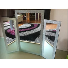 Sparkle Collection Glitter Frame 3 Piece Freestanding Bedroom Dressing Table Make-up Mirror