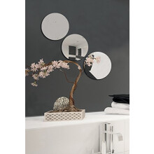 MSV Pack of 89 Adhesive Mirrors, Glass, White, 15 x 15 x 3 cm