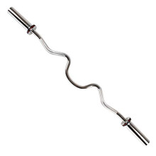 Sunny Health & Fitness 48" Olympic Super Curl Bar with Ring Collars - OB-48
