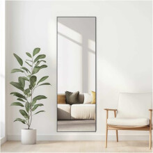 nielsen HOME Alpha Rectangular Wall Mirror - Black Oak 50x150cm - Aluminium Frame - with Hanging Set - Modern Minimalist Home Décor