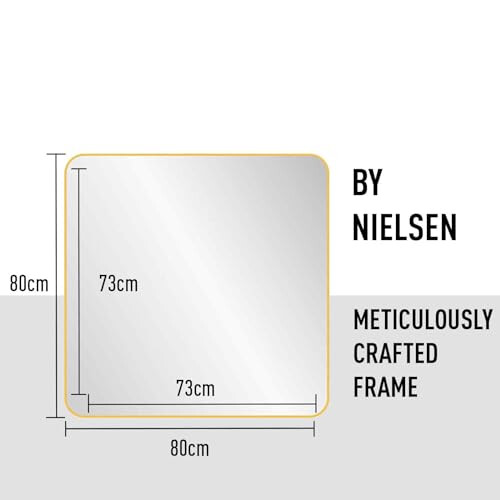 nielsen Sutton Square Wall Mirror - Gold - 80 x 80 cm - Rounded Corners - with Hanger 1