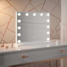 Hollywood Mirror Margot with Lights, Makeup Vanity Mirror with 14 Dimmable Bulbs for Dressing Table 50 x 42cm.