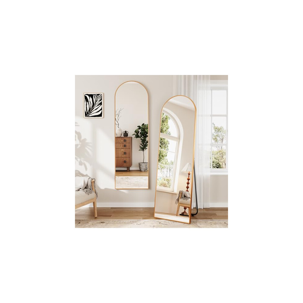 Photos - Wall Mirror Dripex Arched Full Length Mirror, Freestanding, 160 x 50 cm, Gold Gold JJW10 