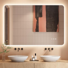 Dripex LED Bathroom Mirror with Lights, 800 * 1200 MM Light up Backlit Mirror Bathroom Anti Fog Illuminated Mirrors Dimmable Switch with 3